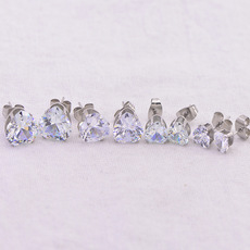 韩国经典超闪心形锆石 百搭耳环耳坠 明星同款防过敏 耳饰品批发