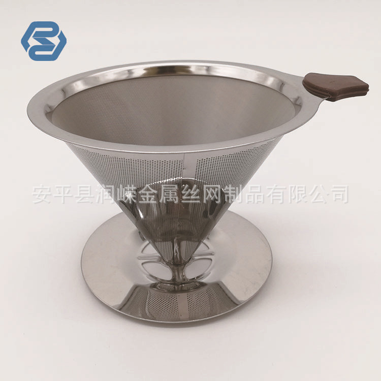 现货供应跨境不锈钢咖啡过滤网 一体式1-4人份不锈钢咖啡过滤网