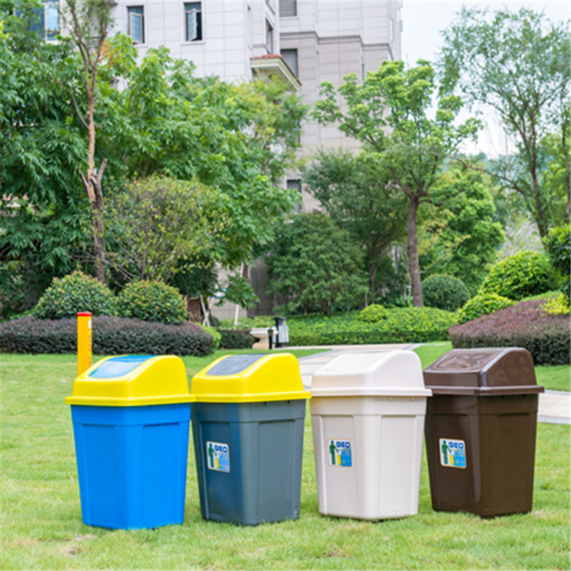 35L 矩形塑料无盖垃圾桶加厚带盖工业用垃圾桶卫生桶 可拆盖