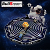 Three dimensional aerospace brainteaser solar-powered, planetary toy, in 3d format, science and technology, handmade