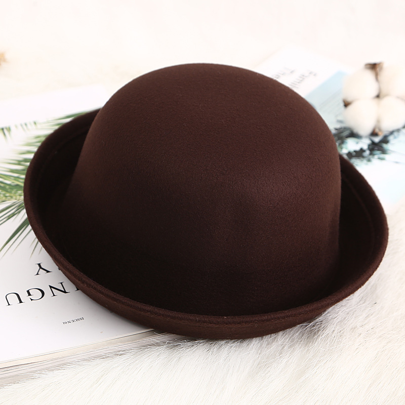 Women's Basic Retro Simple Style Solid Color Crimping Fedora Hat display picture 3