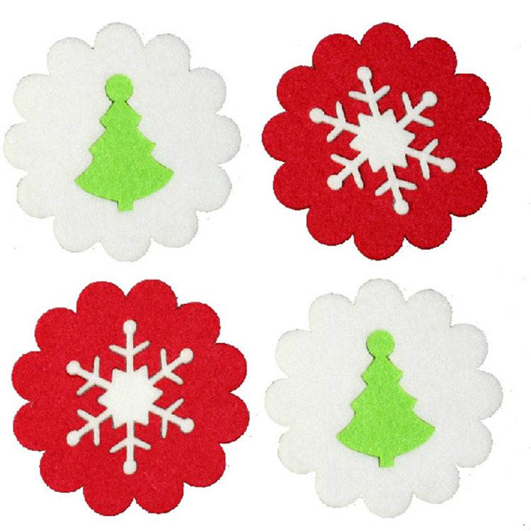 毛毡雪花杯垫 毛毡隔热垫 羊毛毡杯垫餐具垫锅垫