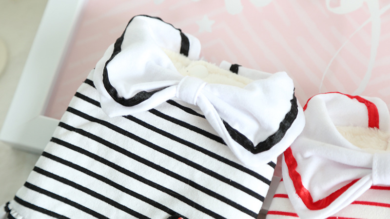 大蝴蝶结条纹裙