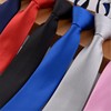 Trend tie with zipper for leisure, black colored classic suit for elementary school students, 5cm, Korean style