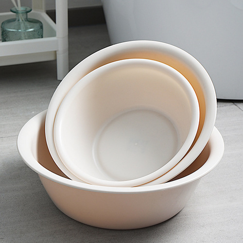 Plastic basin round household white large basin thickened foot washing student dormitory wash basin beauty salon small basin