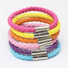 Polyurethane woven multicoloured bracelet handmade with clasp, European style, suitable for import