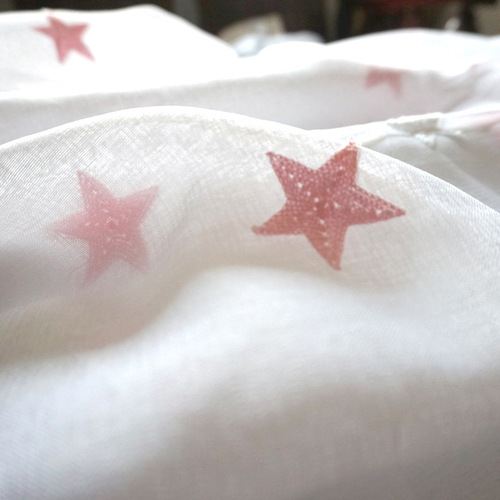 Simple Small Star Cotton Thread Embroidered Window Gauze Living Room Bedroom Study Balcony Partition White Gauze Curtain Curtain Fabric Match Gauze