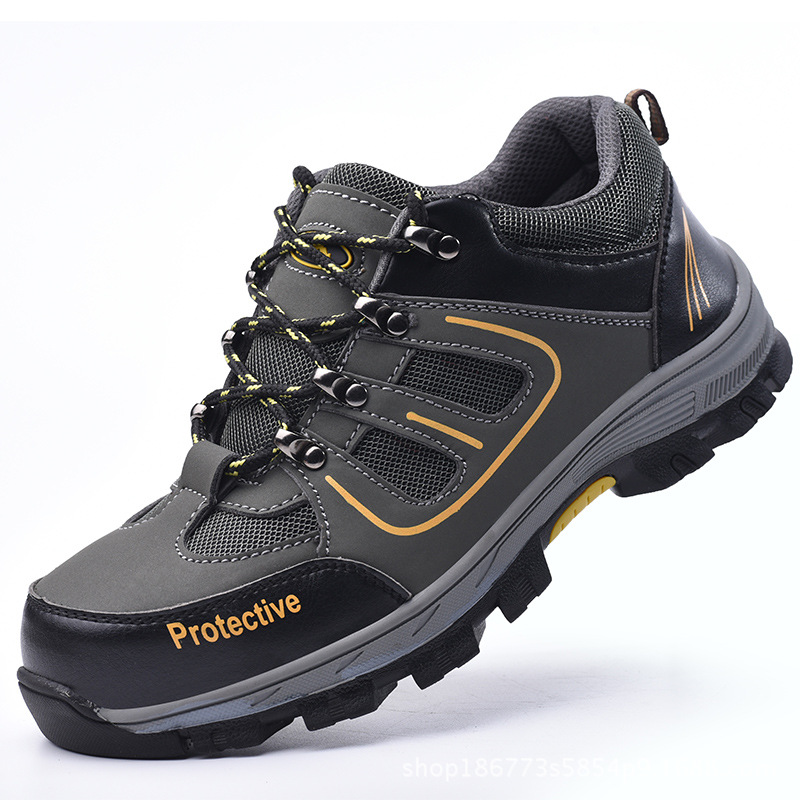 Zapatos de seguridad de Montañismo de verano para hombres de malla transpirable antideslizante puntera de acero zapatos de seguridad anti-Smashing anti-piercing sitio de construcción ZAPATOS DE TRABAJO