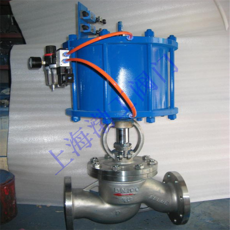 J641Y-40I DN350 铬钼钢气动截止阀 气动法兰截止阀 生产
