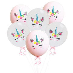 Cross-border new 12-inch 2.8G color unicorn latex balloon Baby birthday wedding party decoration