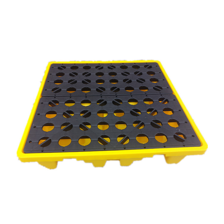 厂家直销单桶-四桶防渗漏托盘 带出水口耐酸碱卡板防泄漏油桶栈板