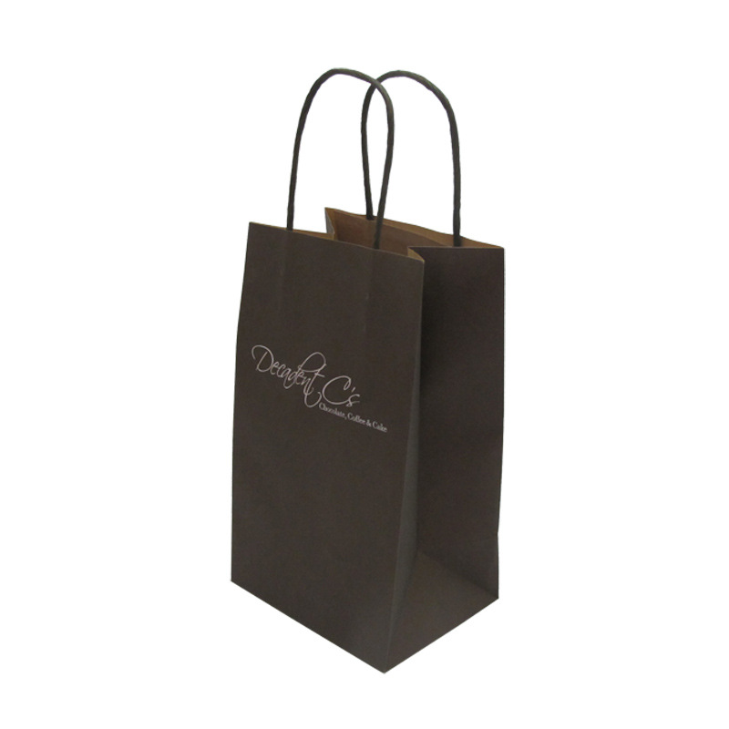 棕牛皮手提纸袋做商务男士皮带包装袋 皮鞋手提袋 烫金牛皮纸袋