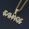 Necklace with letters, metal pendant hip-hop style, accessory, European style
