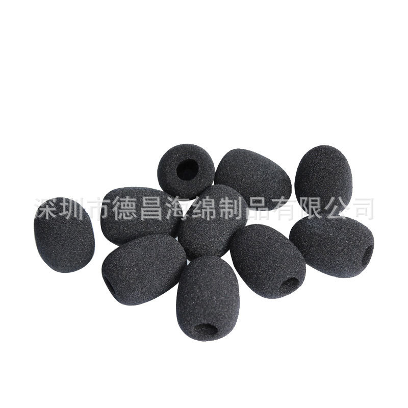 麦克风防风海绵 麦克风海绵 黑色麦克风海绵 套麦克风咪芯海绵套