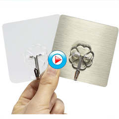 Stall wholesale nano door transparent invisible hooks plastic adhesive no drill kitchen white wall strong adhesive hooks