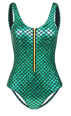 fashion mermaid zipper one-piece swimsuit  NSHL42442