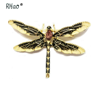 Dragonfly Brooch High-end Animal Insect – Yaxa sancaqları - black