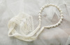 Retro hair accessory, headband with bow from pearl, French retro style