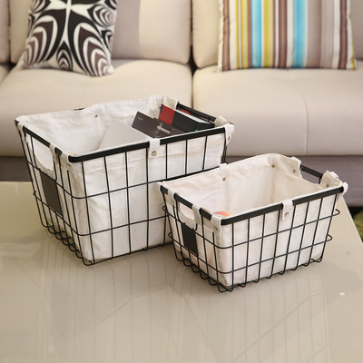 ins Northern Europe Iron art Storage basket board base Debris basket Cosmetics Facial mask storage box Minimalist style Storage baskets