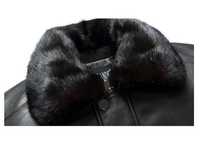 厂家直销整皮水貂翻领方领羽绒服尼克服皮夹克通用毛领可拆卸皮草|ms