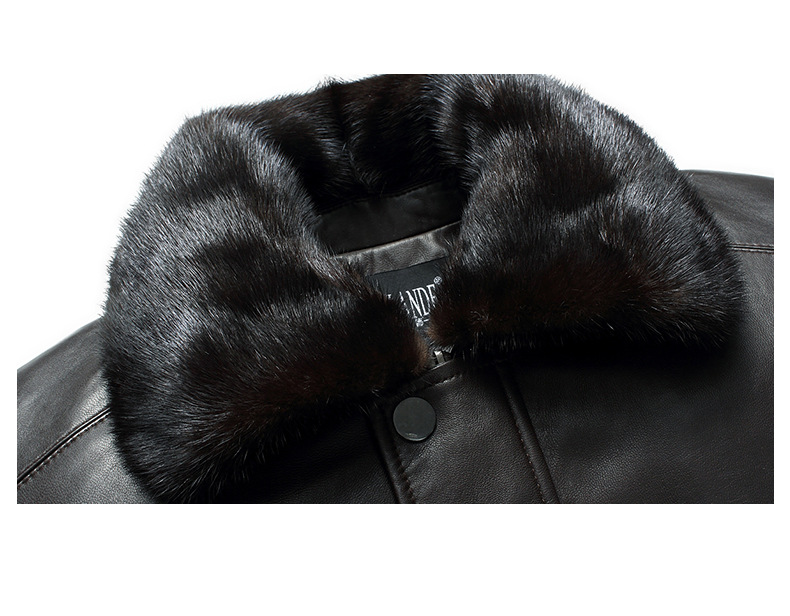 厂家直销整皮水貂翻领方领羽绒服尼克服皮夹克通用毛领可拆卸皮草|ms