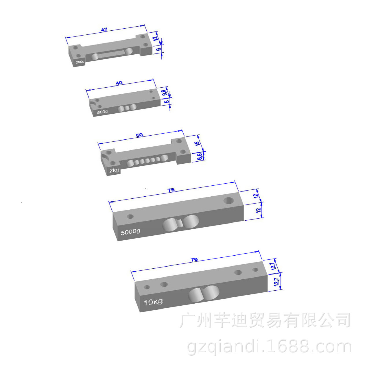 压力传感器5kg-M3x2x2铝配件示意图20181123-