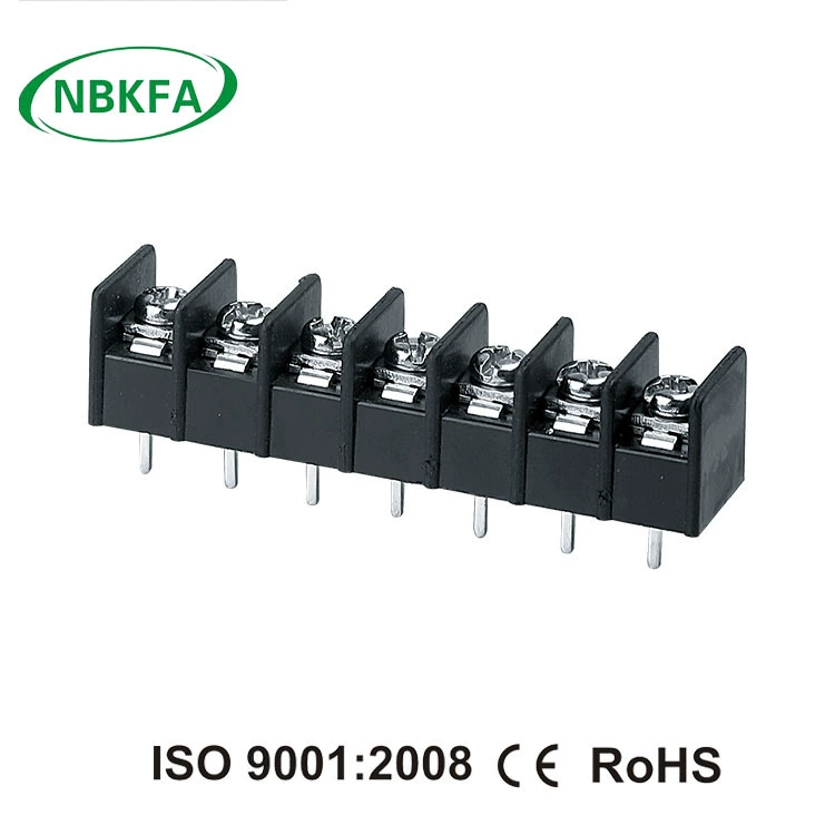 Производитель поставляет клеммную колодку ограждевого типа KF7620S-7,62 мм, расстояние черного цвета без колонки для сращивания проводов