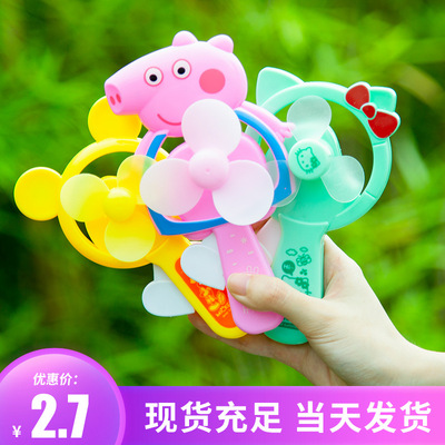 Cartoon Mini Hand pressure Paige Small fan outdoors environmental protection Portable hold Piggy Fan summer Best Sellers product