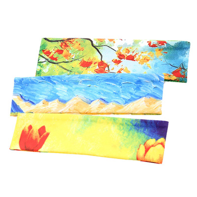 定制印花运动头带吸汗带弹力跑步发带女士瑜伽莱卡头带宽边男士带