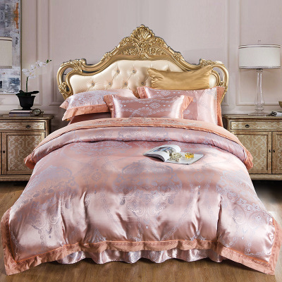 Four piece suit Satin Jacquard weave Bedspread Wedding celebration bedding 1.5/1.8 One piece On behalf of Trade price