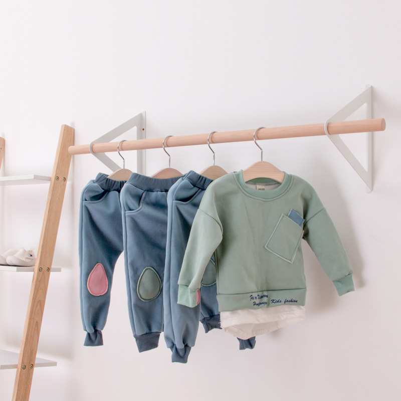 Bolin Style Children's Clothing Store Hanger Display Rack Wall Hanging Clothing Store Hanging Clothes Children's Clothing Store Women's Clothing Store Ironwood