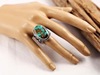 Fashionable turquoise ring with stone, jewelry, accessory, wish, European style