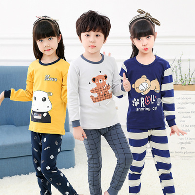 2020 Autumn and winter new pattern Boy girl baby pure cotton Long johns Cartoon children Underwear set Manufactor wholesale