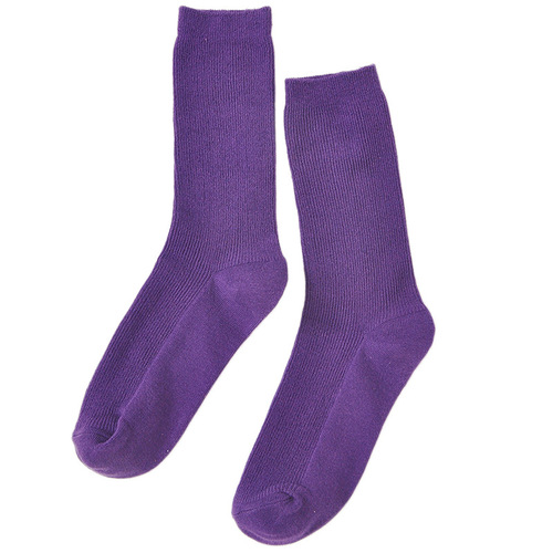 Socks for women new style mid-calf pile socks solid color trendy Japanese women's socks sweat-absorbent breathable cotton socks wholesale