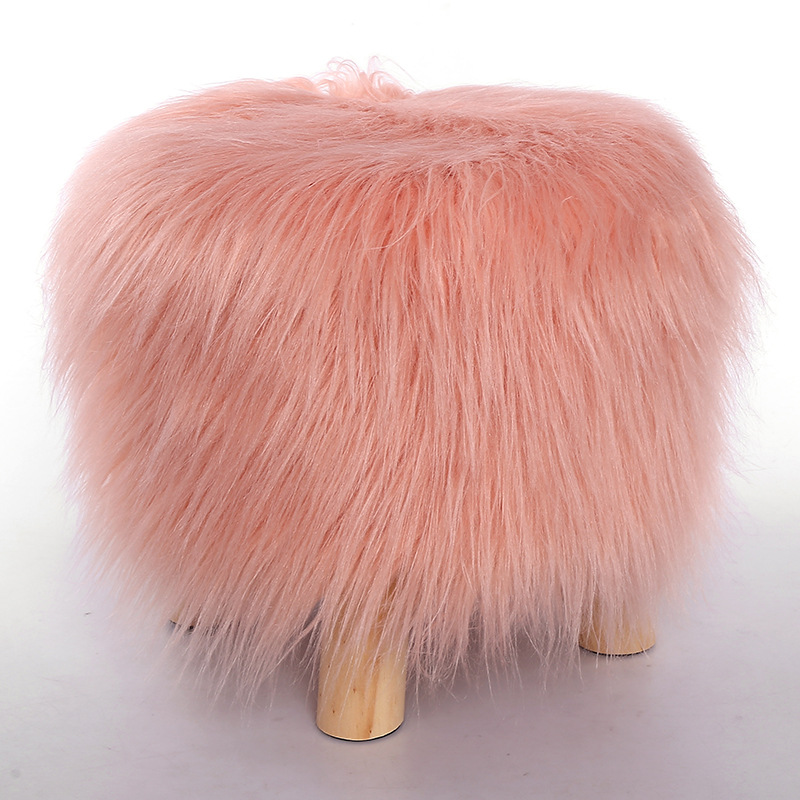 Color sólido de lana larga de madera maciza de carga taburete dormitorio sofá de madera taburete sala de estar de entrada cambio de zapatos taburete muebles simples