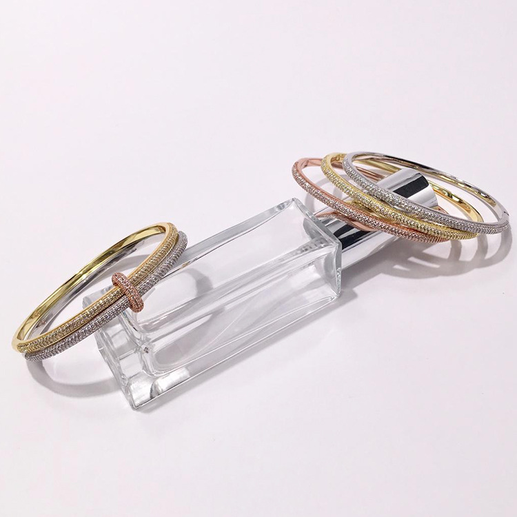 Zircon Studded Diamond Bracelet For Women Elegant Bangle Jewelry_voghion.com