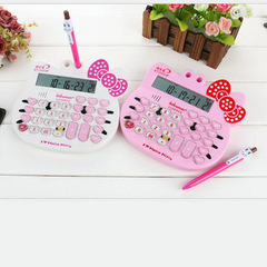 KT-3300 Cat-themed real voice prompt calculator with piano sound, cute cartoon design