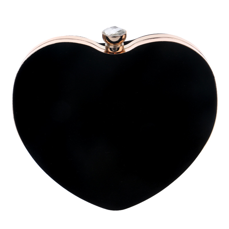 Hot Heart-shaped Handbag Lady Fashion Makeup Bag Evening  Bag Clutch Bag display picture 1