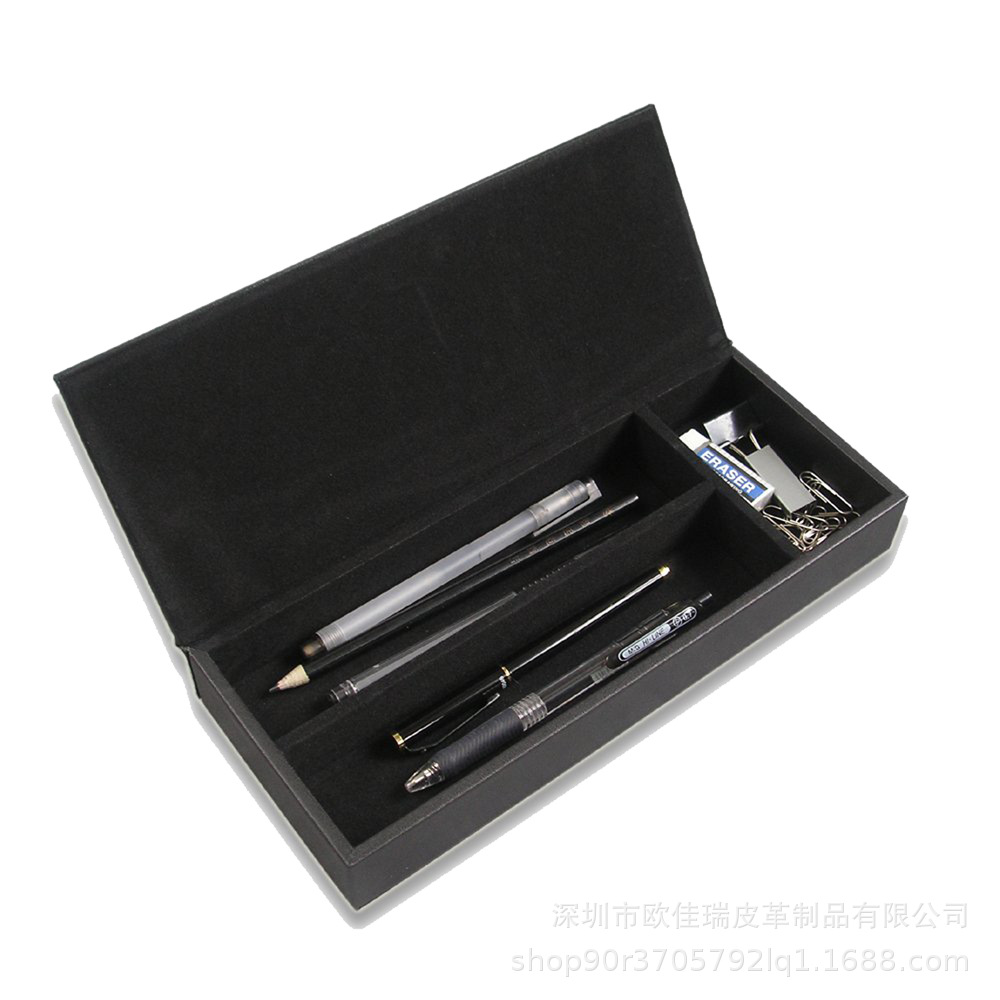 翻盖长方形笔盒  定做笔盒书签盒  皮革多功能文具收纳盒