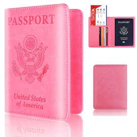 现货亚马逊热卖美国爆款护照夹RFID护照保护套防磁护照套机票夹卡
