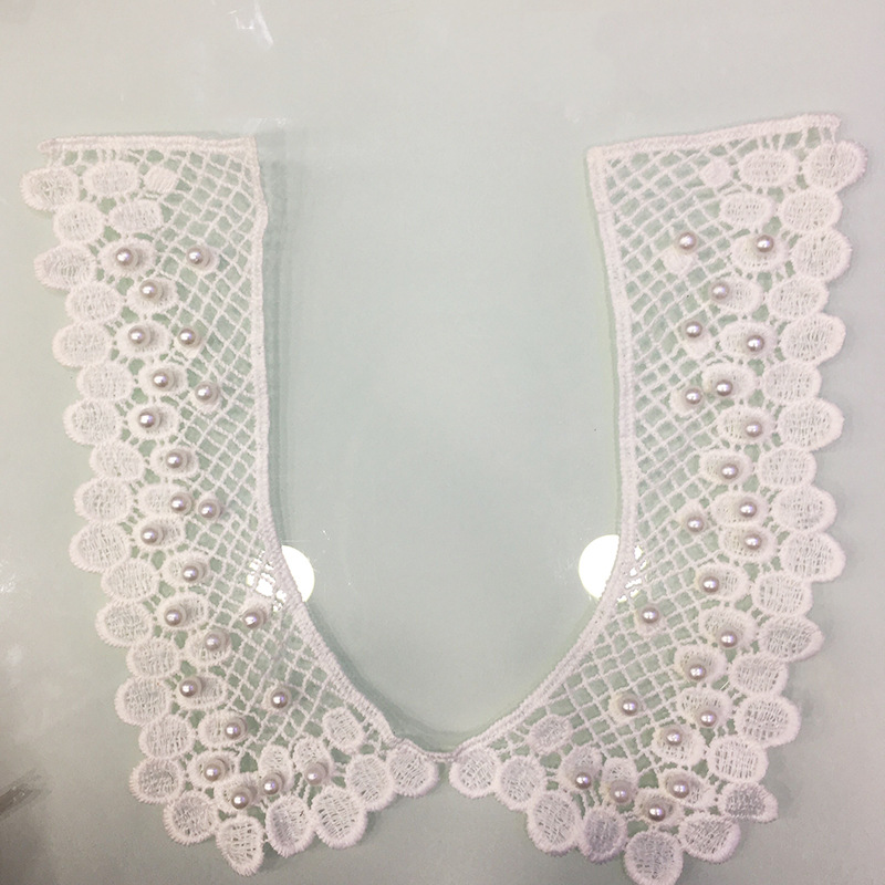 胸花辅料涤光镂空水溶花边3层多层手工加珠凤尾花个胸花