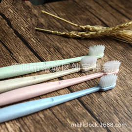 贝合小麦成人软毛居家便携筒装牙刷 广告礼品牙刷 小麦秸秆牙刷