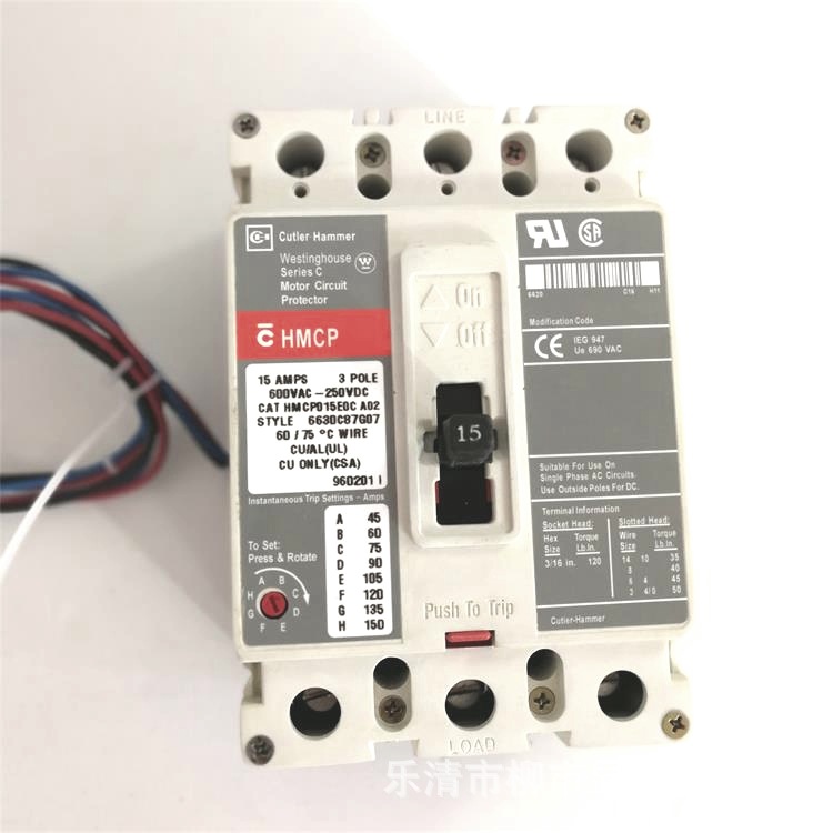 伊顿 Cutler-Hammer  塑壳断路器 开关 HMCP015E0CA02 15A