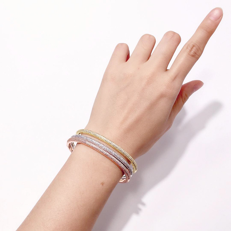 Zircon Studded Diamond Bracelet For Women Elegant Bangle Jewelry_voghion.com