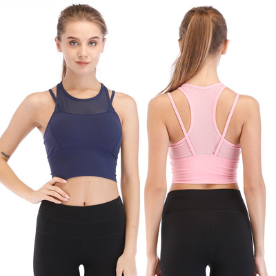歐美2018春季淘寶爆款女裝性感瑜伽運動文胸健身跑步短款背心