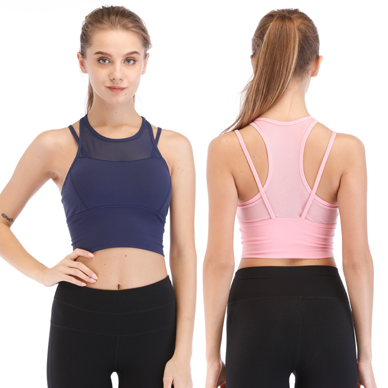 歐美2018春季淘寶爆款女裝性感瑜伽運動文胸健身跑步短款背心