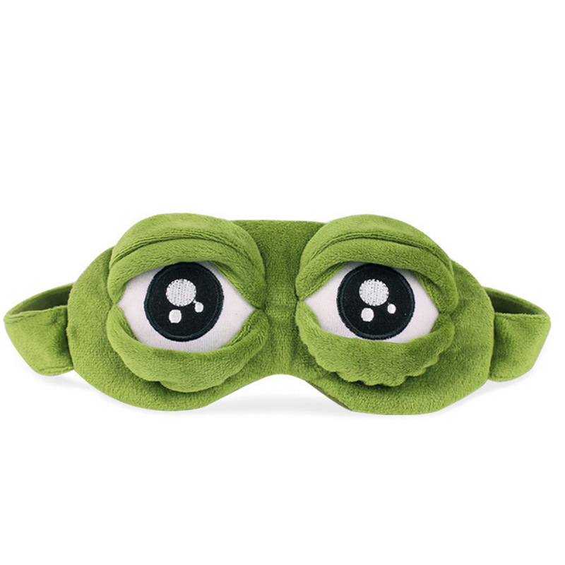 搞怪悲伤蛙眼罩冰敷青蛙表情包原宿纸巾眼罩青蛙遮光盒青蛙眼罩|ms