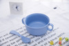 New product wheat straw Children rice rice bowl can decompose warm soup and spoon set tableware with small handle boxes