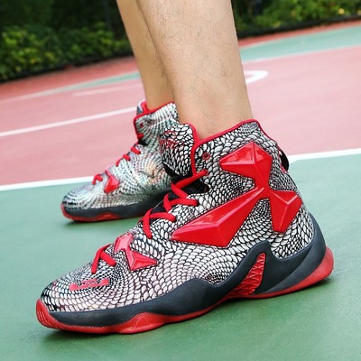 初中高中学生青少年篮球鞋男系带防滑透气篮球战靴大码运动鞋代发|ru