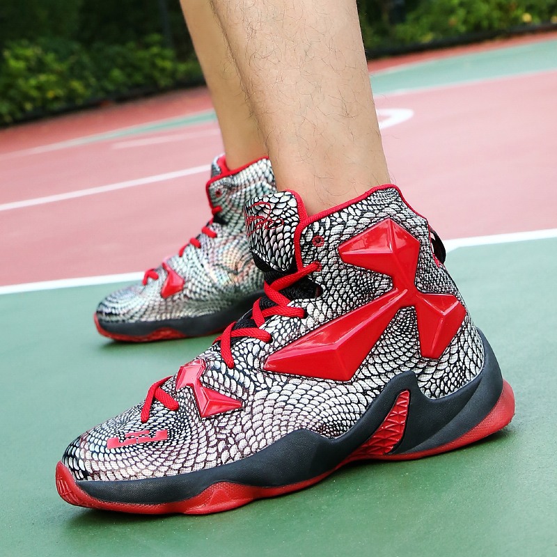 初中高中学生青少年篮球鞋男系带防滑透气篮球战靴大码运动鞋代发|ru